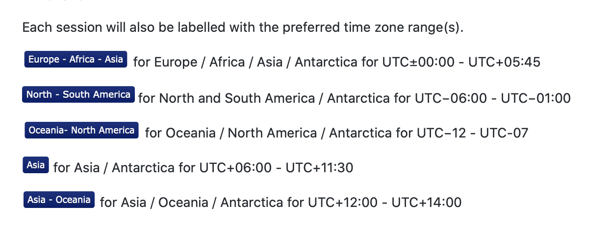 Timezone ranges for CarpentryCon @ Home