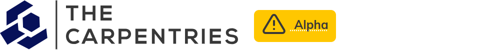 carpentries logo with a yellow badge that says "alpha"