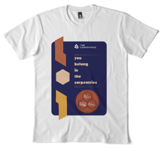 Image of t shirt with Carpentries design